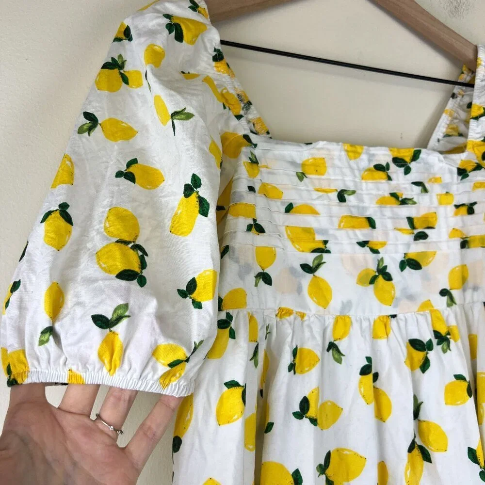 Francesca's Mi Ami White Elena Lemon Printed Mini Dress - Picture 3 of 6